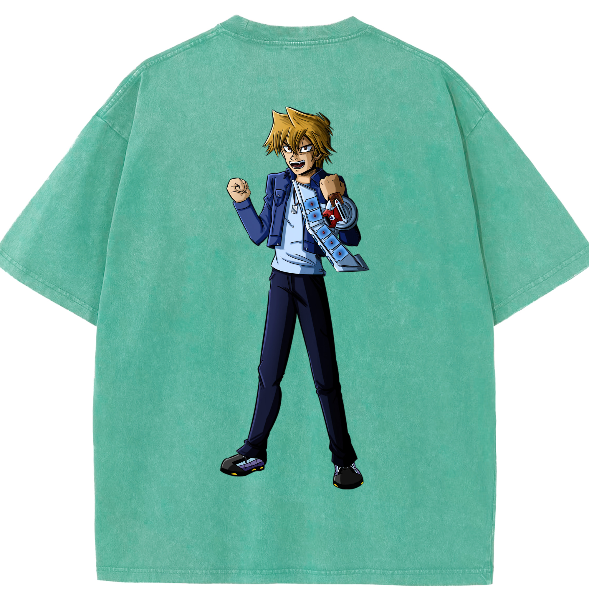 （画像用） 遊☆戯☆王 Yu-Gi-Oh! 綿100% ヴィンテージ風 半袖Tシャツ（背面プリント）